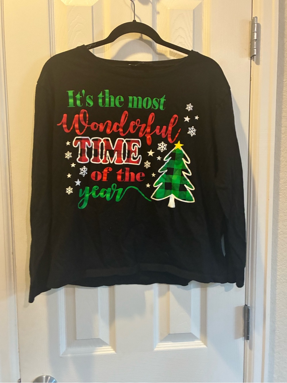 Black Christmas Graphic Sweatshirt - "It's the Most Wonderful Time of the Year"